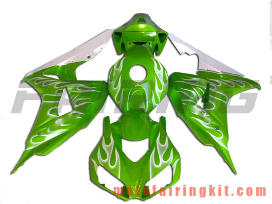 Fairing Kits Fit for CBR1000RR 2006 2007 CBR1000 RR 06 07 Plastic ABS Injection Mold Complete Motorcycle Body Aftermarket Bodywork Frame (Green & White) B083