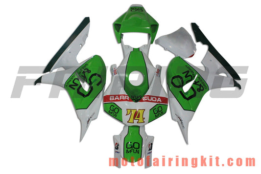 Fairing Kits Fit for CBR1000RR 2006 2007 CBR1000 RR 06 07 Plastic ABS Injection Mold Complete Motorcycle Body Aftermarket Bodywork Frame (Green & White) B087