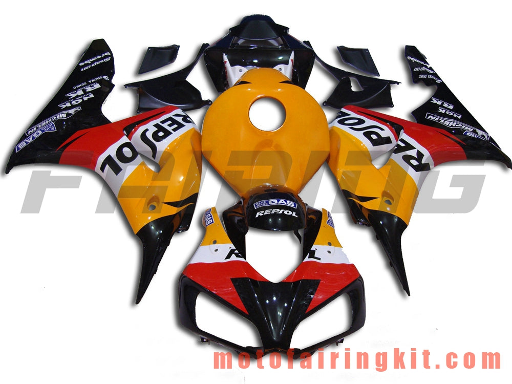 Kits de carenado aptos para CBR1000RR 2006 2007 CBR1000 RR 06 07 Molde de inyección de plástico ABS Carrocería completa para motocicleta Carrocería del mercado de accesorios Marco (naranja y rojo) B088