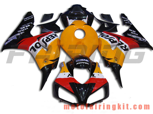 Fairing Kits Fit for CBR1000RR 2006 2007 CBR1000 RR 06 07 Plastic ABS Injection Mold Complete Motorcycle Body Aftermarket Bodywork Frame (Orange & Red) B088