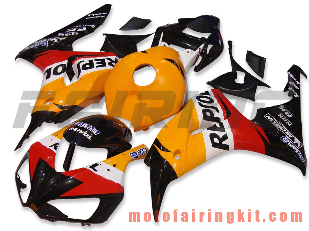 Kits de carenado aptos para CBR1000RR 2006 2007 CBR1000 RR 06 07 Molde de inyección de plástico ABS Carrocería completa para motocicleta Carrocería del mercado de accesorios Marco (naranja y rojo) B088