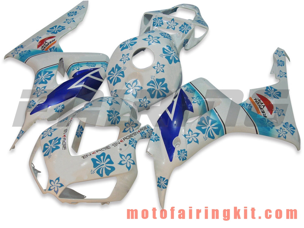 Fairing Kits Fit for CBR1000RR 2006 2007 CBR1000 RR 06 07 Plastic ABS Injection Mold Complete Motorcycle Body Aftermarket Bodywork Frame (White & Blue) B090