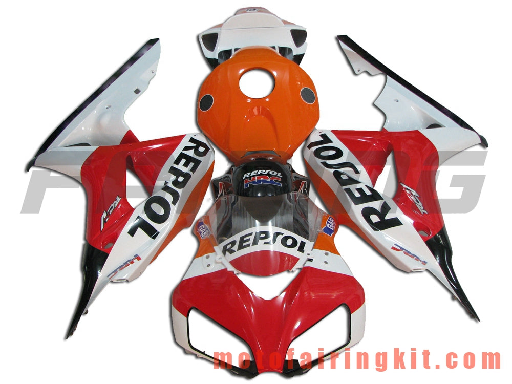 Kits de carenado aptos para CBR1000RR 2006 2007 CBR1000 RR 06 07 Molde de inyección de plástico ABS Carrocería completa para motocicleta Marco de carrocería de posventa (rojo y blanco) B092