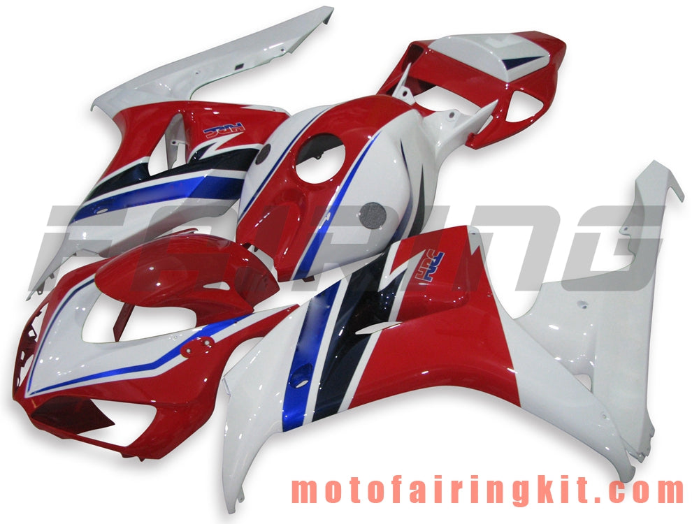 Fairing Kits Fit for CBR1000RR 2006 2007 CBR1000 RR 06 07 Plastic ABS Injection Mold Complete Motorcycle Body Aftermarket Bodywork Frame (Red & White) B096