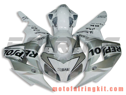 Fairing Kits Fit for CBR1000RR 2006 2007 CBR1000 RR 06 07 Plastic ABS Injection Mold Complete Motorcycle Body Aftermarket Bodywork Frame (Gray & White) B098