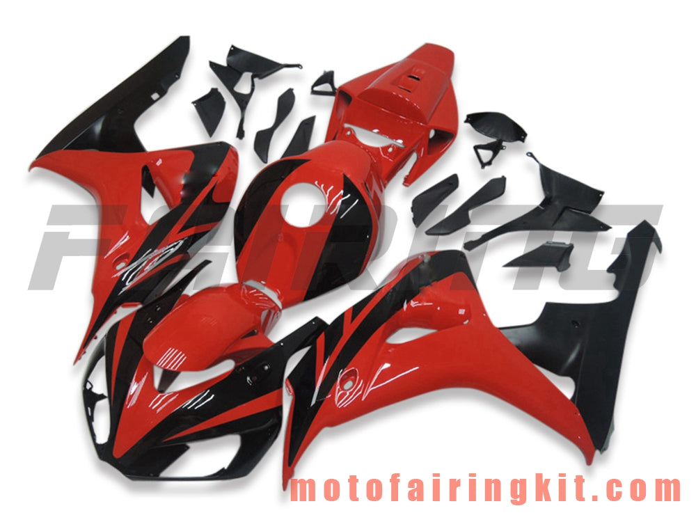 フェアリングキット CBR1000RR 2006 2007 CBR1000 RR 06 07 プラスチック ABS 射出成形 完全なオートバイボディ アフターマーケットボディワークフレーム (ブラック &amp; レッド) B103