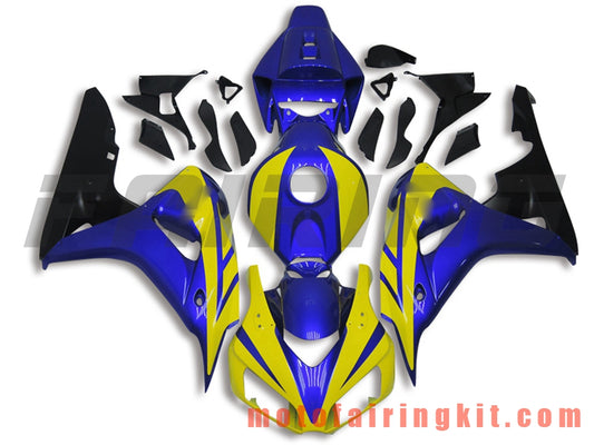 Fairing Kits Fit for CBR1000RR 2006 2007 CBR1000 RR 06 07 Plastic ABS Injection Mold Complete Motorcycle Body Aftermarket Bodywork Frame (Yellow & Blue) B105