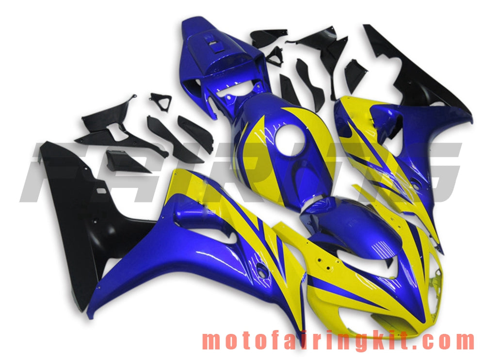 フェアリングキット CBR1000RR 2006 2007 CBR1000 RR 06 07 プラスチック ABS 射出成形 完全なオートバイボディ アフターマーケットボディワークフレーム (イエロー &amp; ブルー) B105