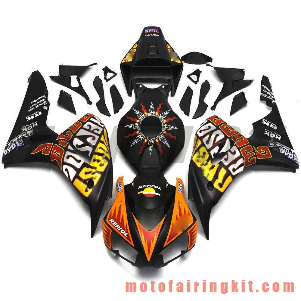 Fairing Kits Fit for CBR1000RR 2006 2007 CBR1000 RR 06 07 Plastic ABS Injection Mold Complete Motorcycle Body Aftermarket Bodywork Frame (Black & Orange) B110