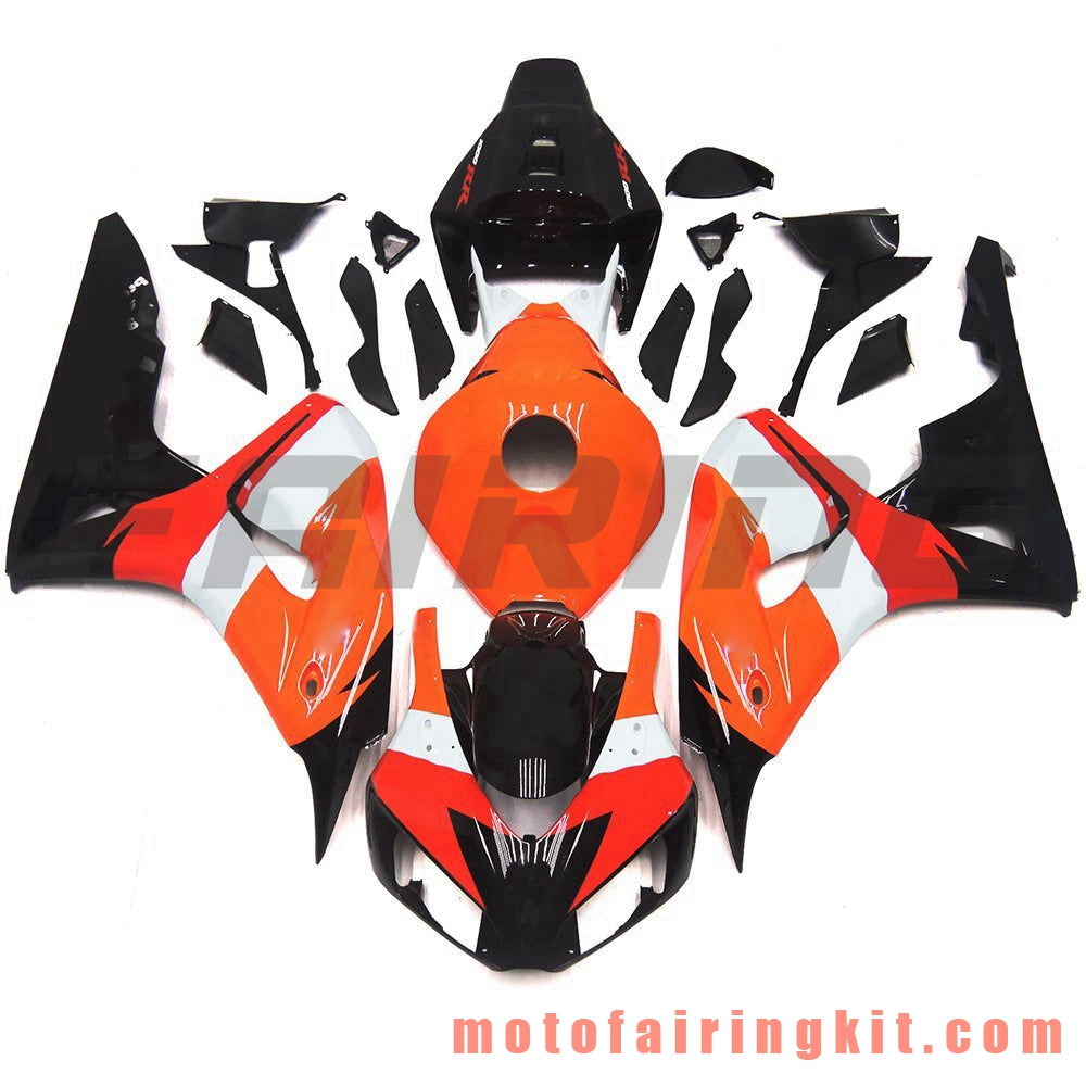 Kits de carenado aptos para CBR1000RR 2006 2007 CBR1000 RR 06 07 Molde de inyección de plástico ABS Carrocería completa para motocicleta Carrocería del mercado de accesorios Marco (naranja y negro) B111