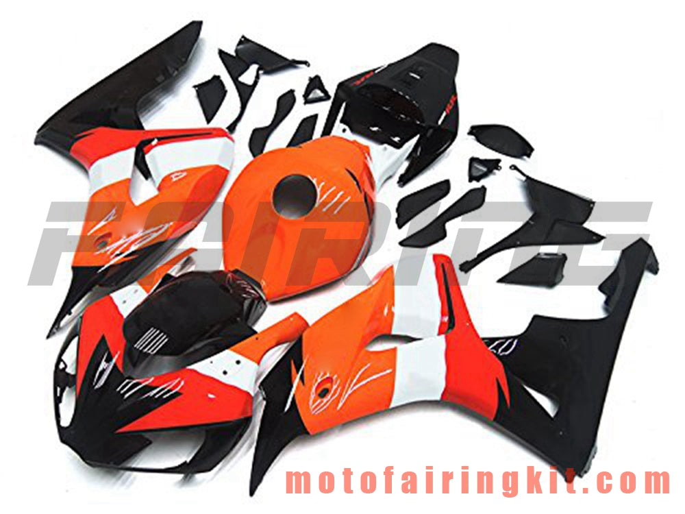 Kits de carenado aptos para CBR1000RR 2006 2007 CBR1000 RR 06 07 Molde de inyección de plástico ABS Carrocería completa para motocicleta Carrocería del mercado de accesorios Marco (naranja y negro) B111