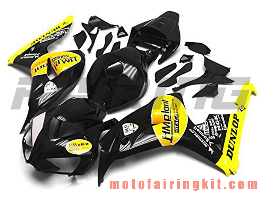 Fairing Kits Fit for CBR1000RR 2006 2007 CBR1000 RR 06 07 Plastic ABS Injection Mold Complete Motorcycle Body Aftermarket Bodywork Frame (Black & Yellow) B112