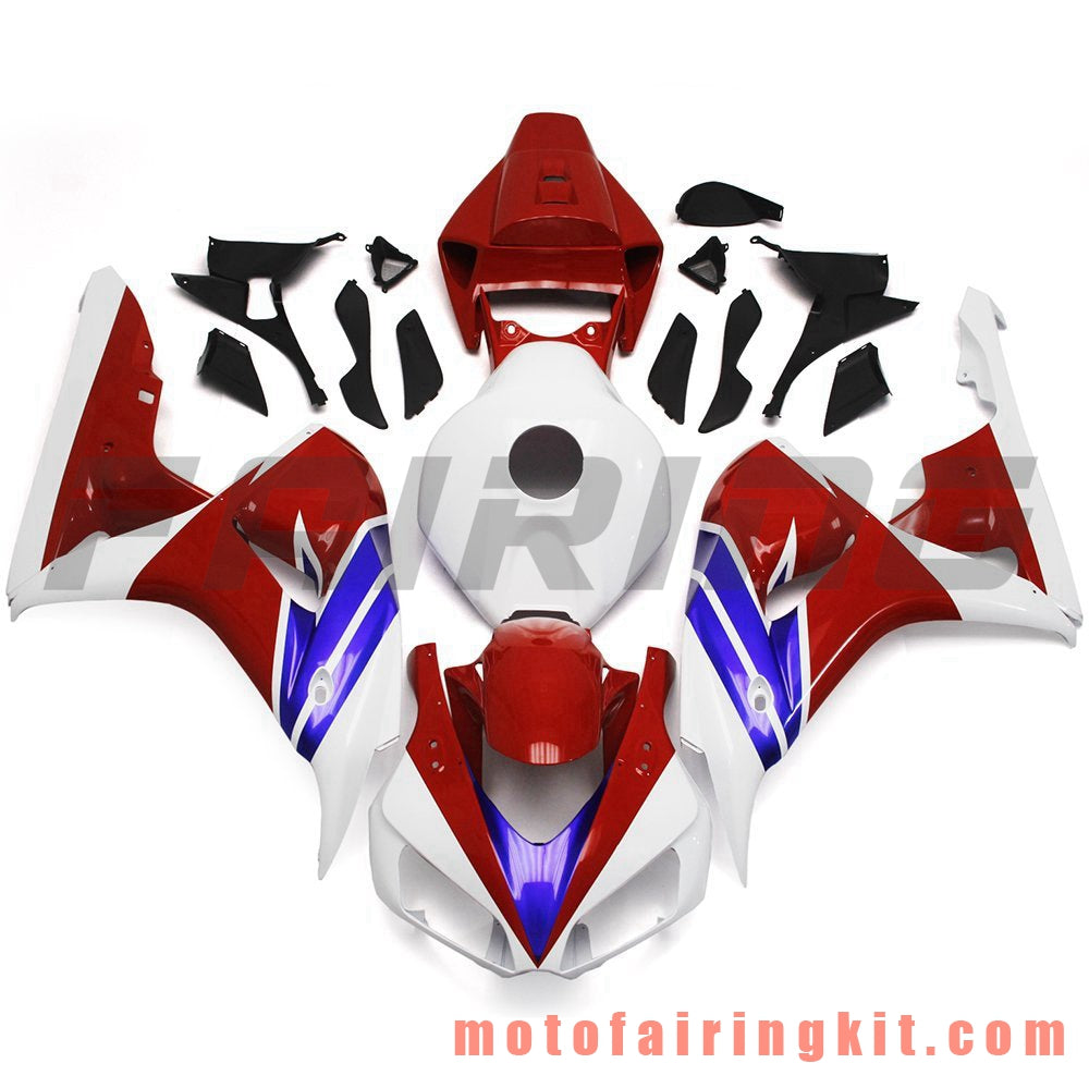 Fairing Kits Fit for CBR1000RR 2006 2007 CBR1000 RR 06 07 Plastic ABS Injection Mold Complete Motorcycle Body Aftermarket Bodywork Frame (Red & White) B114