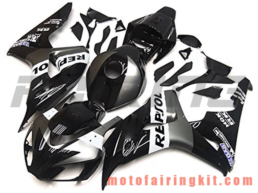 Fairing Kits Fit for CBR1000RR 2006 2007 CBR1000 RR 06 07 Plastic ABS Injection Mold Complete Motorcycle Body Aftermarket Bodywork Frame (Black & Silver) B116