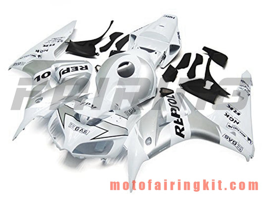 Fairing Kits Fit for CBR1000RR 2006 2007 CBR1000 RR 06 07 Plastic ABS Injection Mold Complete Motorcycle Body Aftermarket Bodywork Frame (Silver & White) B118