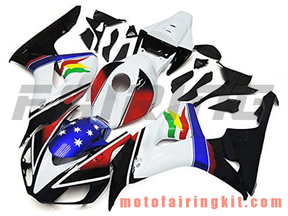 Fairing Kits Fit for CBR1000RR 2006 2007 CBR1000 RR 06 07 Plastic ABS Injection Mold Complete Motorcycle Body Aftermarket Bodywork Frame (White & Black) B119