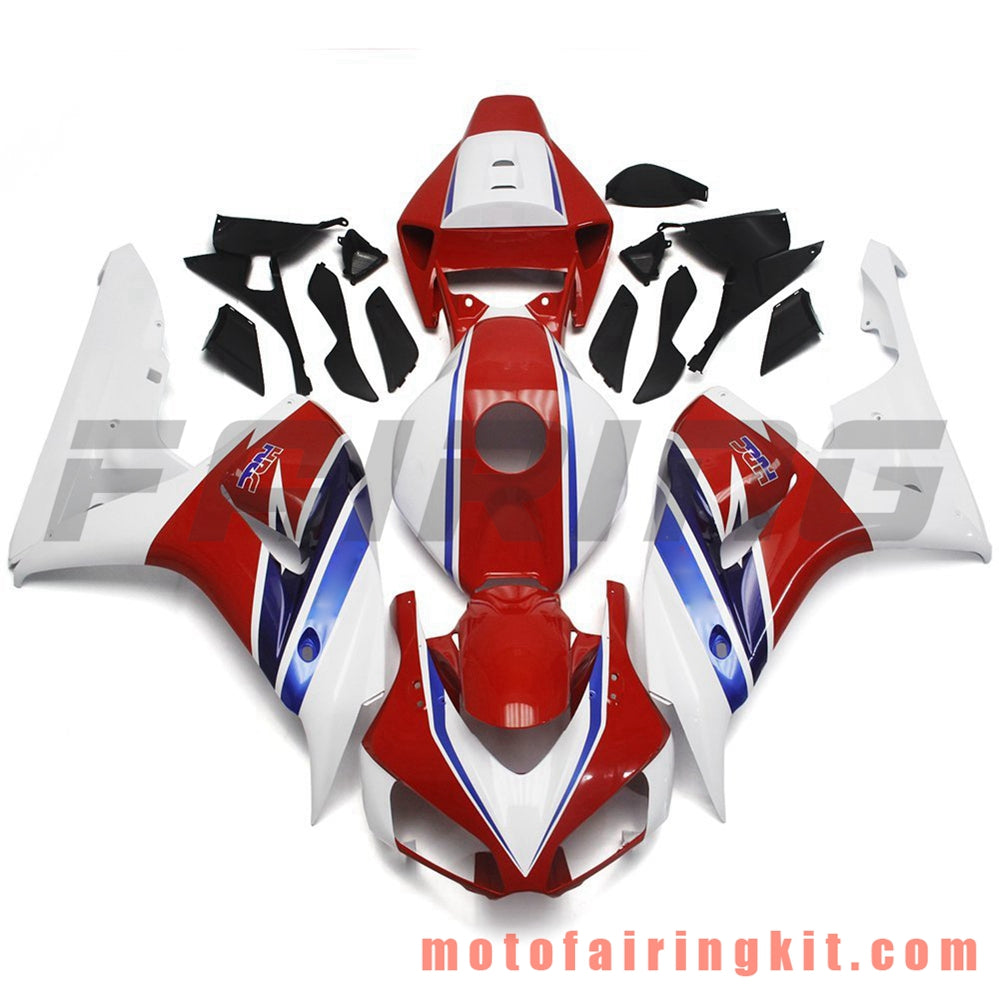 Fairing Kits Fit for CBR1000RR 2006 2007 CBR1000 RR 06 07 Plastic ABS Injection Mold Complete Motorcycle Body Aftermarket Bodywork Frame (Red & White) B124