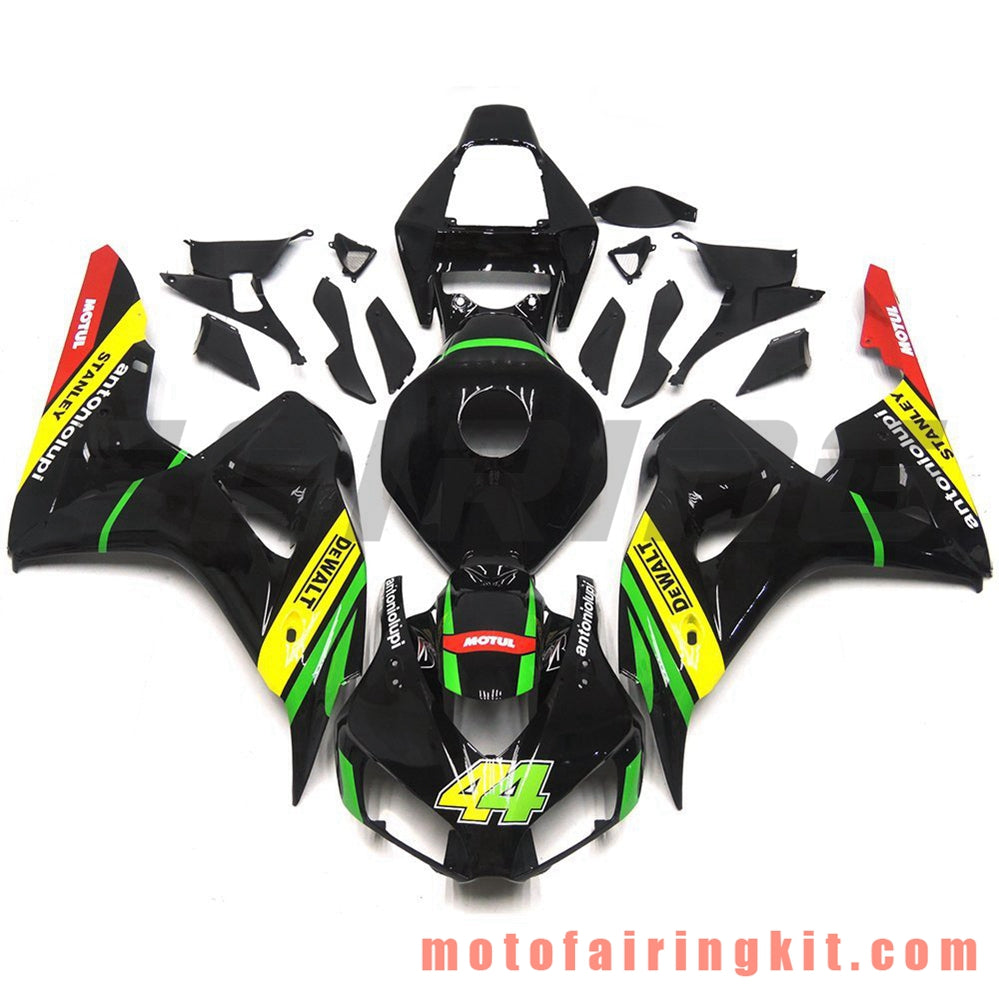 Fairing Kits Fit for CBR1000RR 2006 2007 CBR1000 RR 06 07 Plastic ABS Injection Mold Complete Motorcycle Body Aftermarket Bodywork Frame (Black & Green) B130