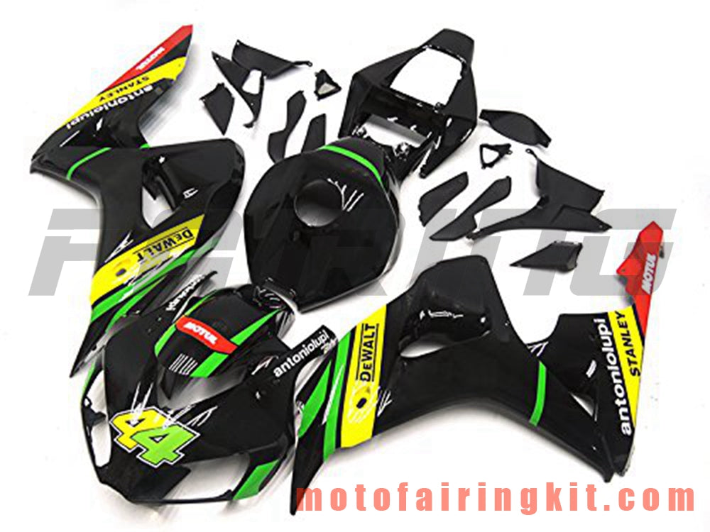 Fairing Kits Fit for CBR1000RR 2006 2007 CBR1000 RR 06 07 Plastic ABS Injection Mold Complete Motorcycle Body Aftermarket Bodywork Frame (Black & Green) B130