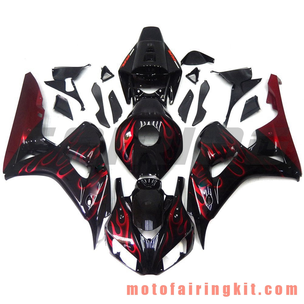 Fairing Kits Fit for CBR1000RR 2006 2007 CBR1000 RR 06 07 Plastic ABS Injection Mold Complete Motorcycle Body Aftermarket Bodywork Frame (Black & Red) B134