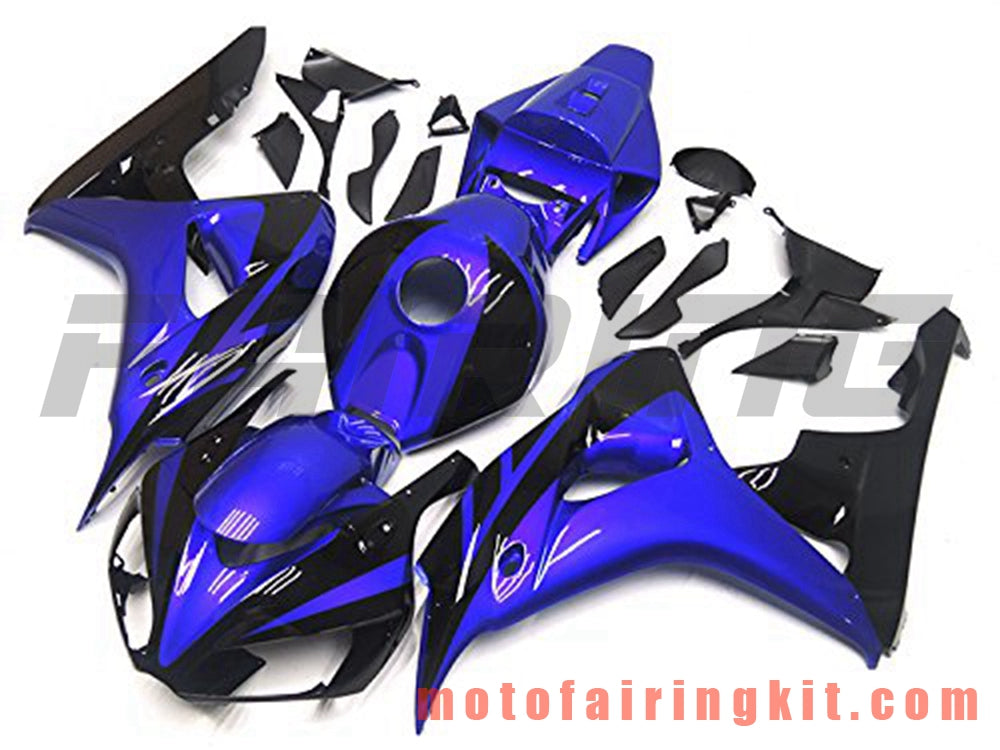 フェアリングキット CBR1000RR 2006 2007 CBR1000 RR 06 07 プラスチック ABS 射出成形 完全なオートバイボディ アフターマーケットボディワークフレーム (ブルー &amp; ブラック) B136