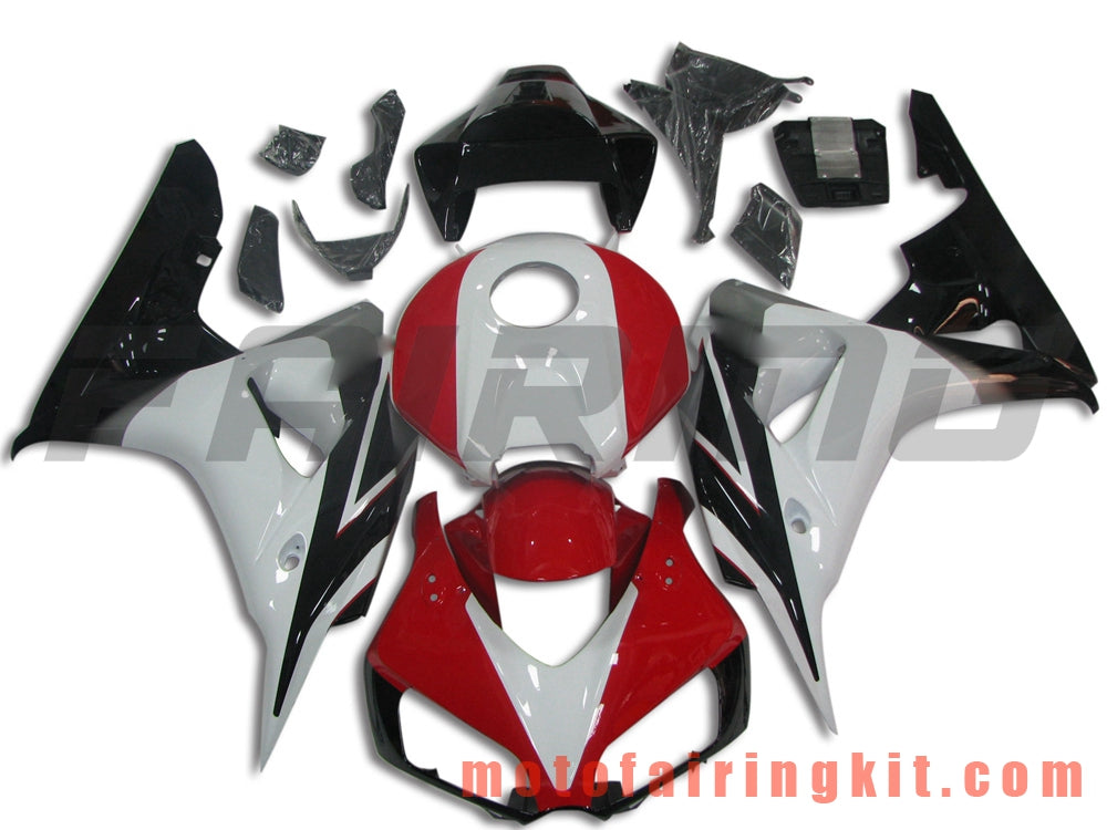 Fairing Kits Fit for CBR1000RR 2006 2007 CBR1000 RR 06 07 Plastic ABS Injection Mold Complete Motorcycle Body Aftermarket Bodywork Frame (White & Red) B137