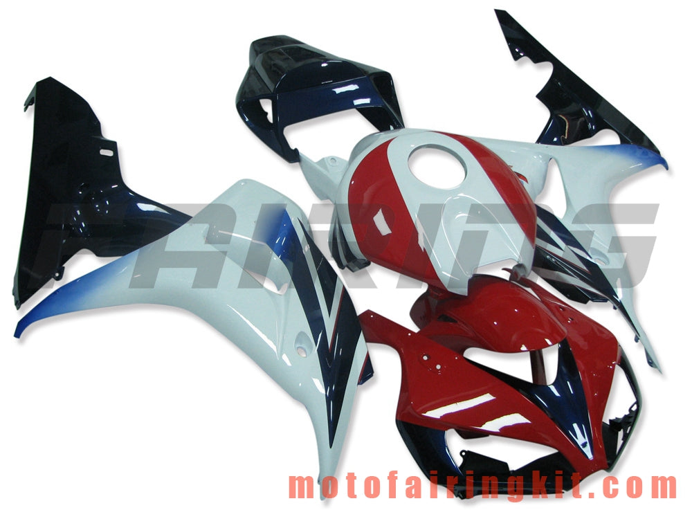 Fairing Kits Fit for CBR1000RR 2006 2007 CBR1000 RR 06 07 Plastic ABS Injection Mold Complete Motorcycle Body Aftermarket Bodywork Frame (Red & White) B139