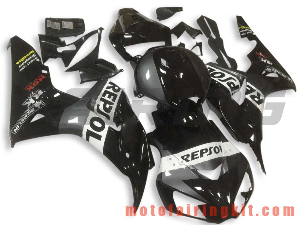 Fairing Kits Fit for CBR1000RR 2006 2007 CBR1000 RR 06 07 Plastic ABS Injection Mold Complete Motorcycle Body Aftermarket Bodywork Frame (Black & Gray) B142