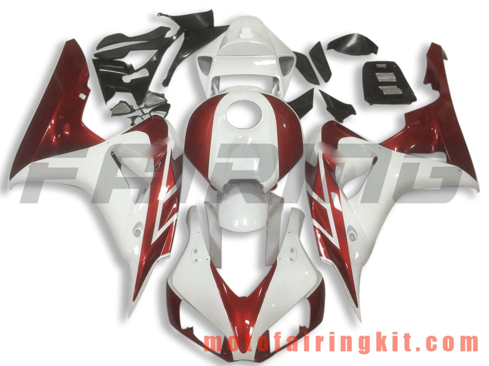 Fairing Kits Fit for CBR1000RR 2006 2007 CBR1000 RR 06 07 Plastic ABS Injection Mold Complete Motorcycle Body Aftermarket Bodywork Frame (White & Orange) B143