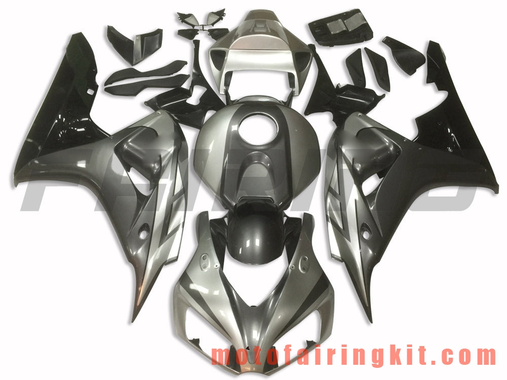 Fairing Kits Fit for CBR1000RR 2006 2007 CBR1000 RR 06 07 Plastic ABS Injection Mold Complete Motorcycle Body Aftermarket Bodywork Frame (Silver & Gray) B144