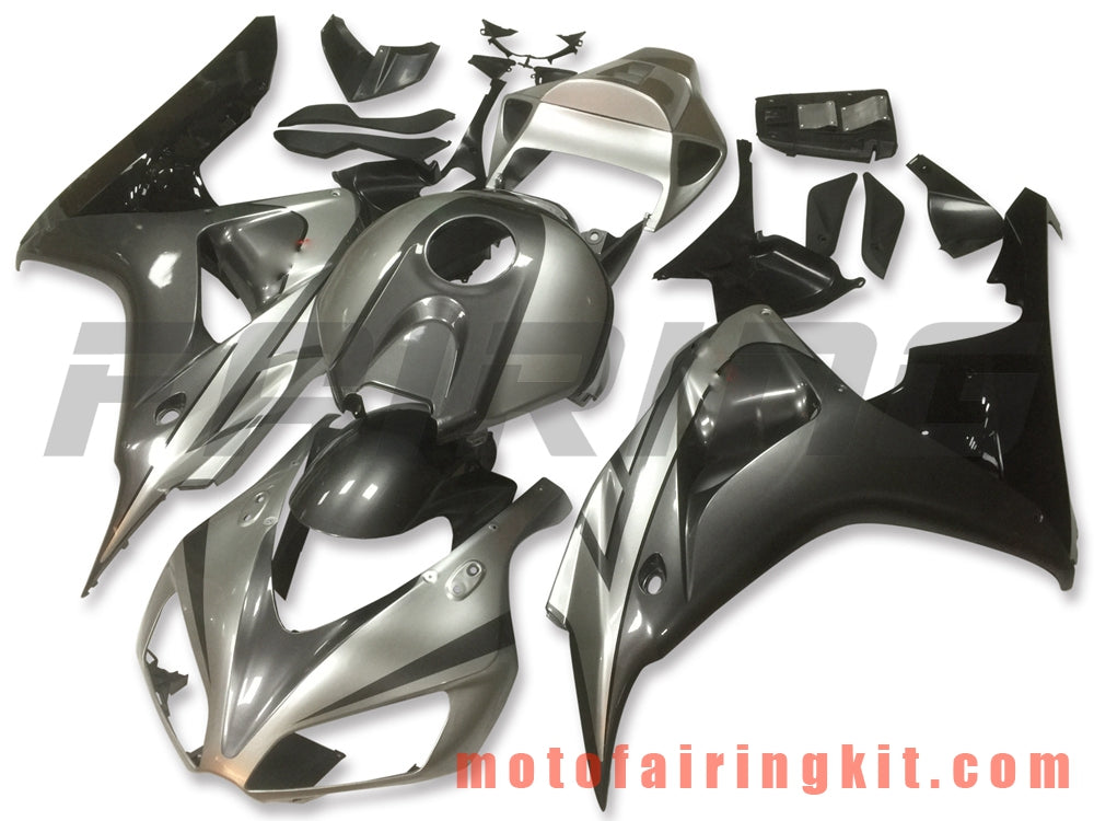 Fairing Kits Fit for CBR1000RR 2006 2007 CBR1000 RR 06 07 Plastic ABS Injection Mold Complete Motorcycle Body Aftermarket Bodywork Frame (Silver & Gray) B144