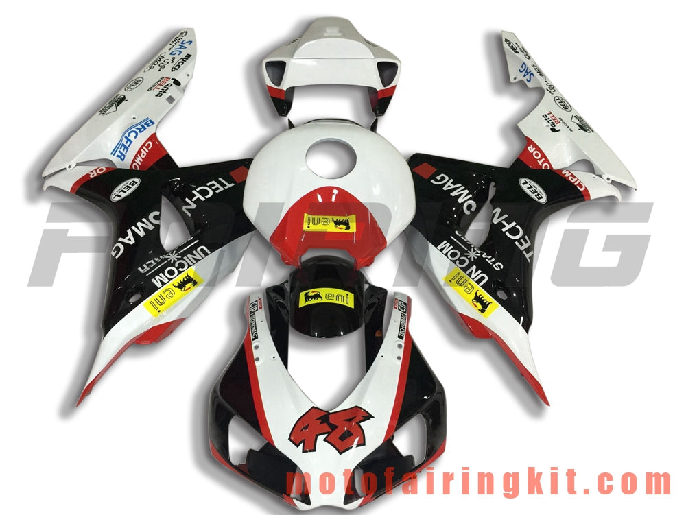 フェアリングキット CBR1000RR 2006 2007 CBR1000 RR 06 07 プラスチック ABS 射出成形 完全なオートバイボディ アフターマーケットボディワークフレーム (ホワイト &amp; ブラック) B147