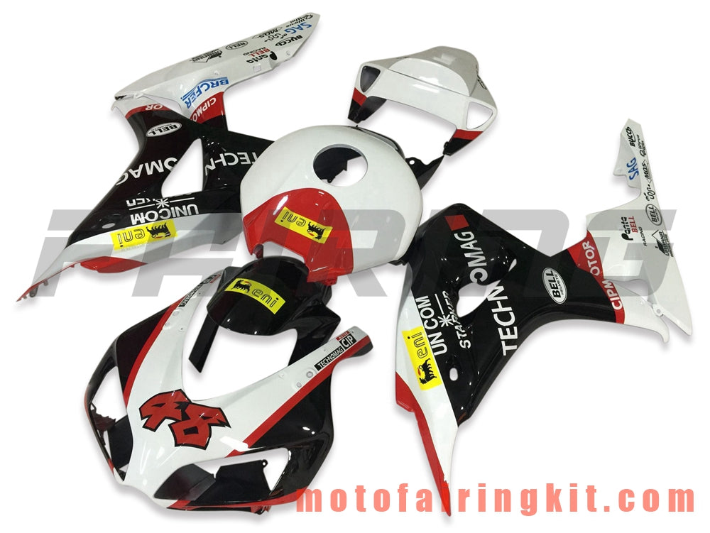 Kits de carenado aptos para CBR1000RR 2006 2007 CBR1000 RR 06 07 Molde de inyección de plástico ABS Carrocería completa para motocicleta Marco de carrocería de posventa (blanco y negro) B147