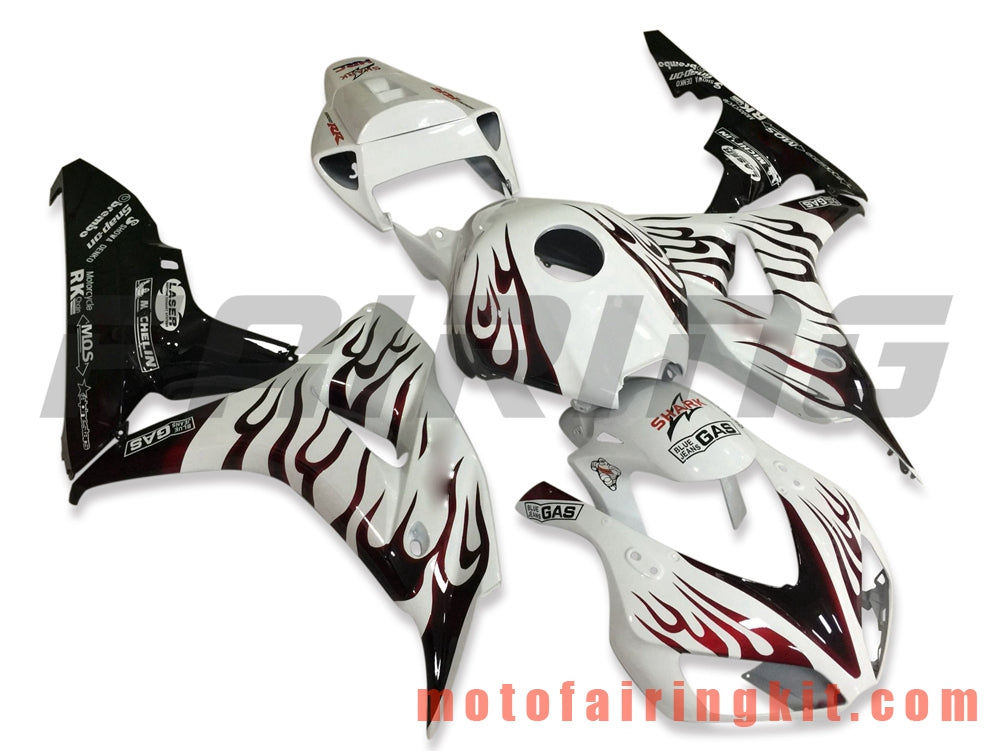 Fairing Kits Fit for CBR1000RR 2006 2007 CBR1000 RR 06 07 Plastic ABS Injection Mold Complete Motorcycle Body Aftermarket Bodywork Frame (White & Deep Red) B148