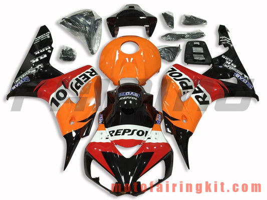 Fairing Kits Fit for CBR1000RR 2006 2007 CBR1000 RR 06 07 Plastic ABS Injection Mold Complete Motorcycle Body Aftermarket Bodywork Frame (Orange & Black) B150