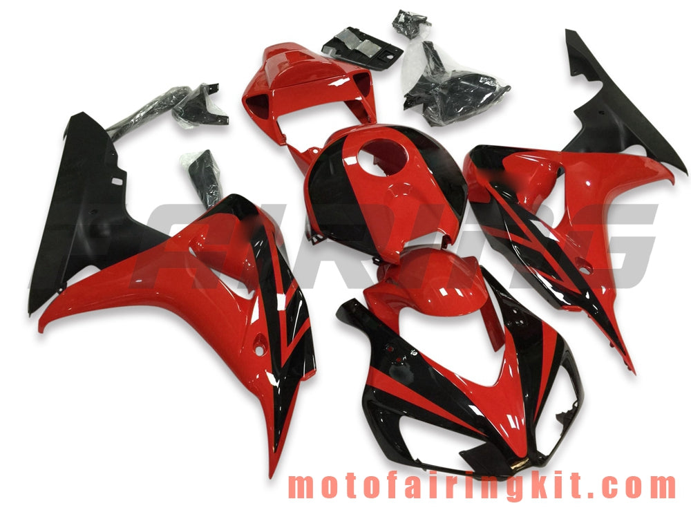 フェアリングキット CBR1000RR 2006 2007 CBR1000 RR 06 07 プラスチック ABS 射出成形 完全なオートバイボディ アフターマーケットボディワークフレーム (レッド &amp; ブラック) B151