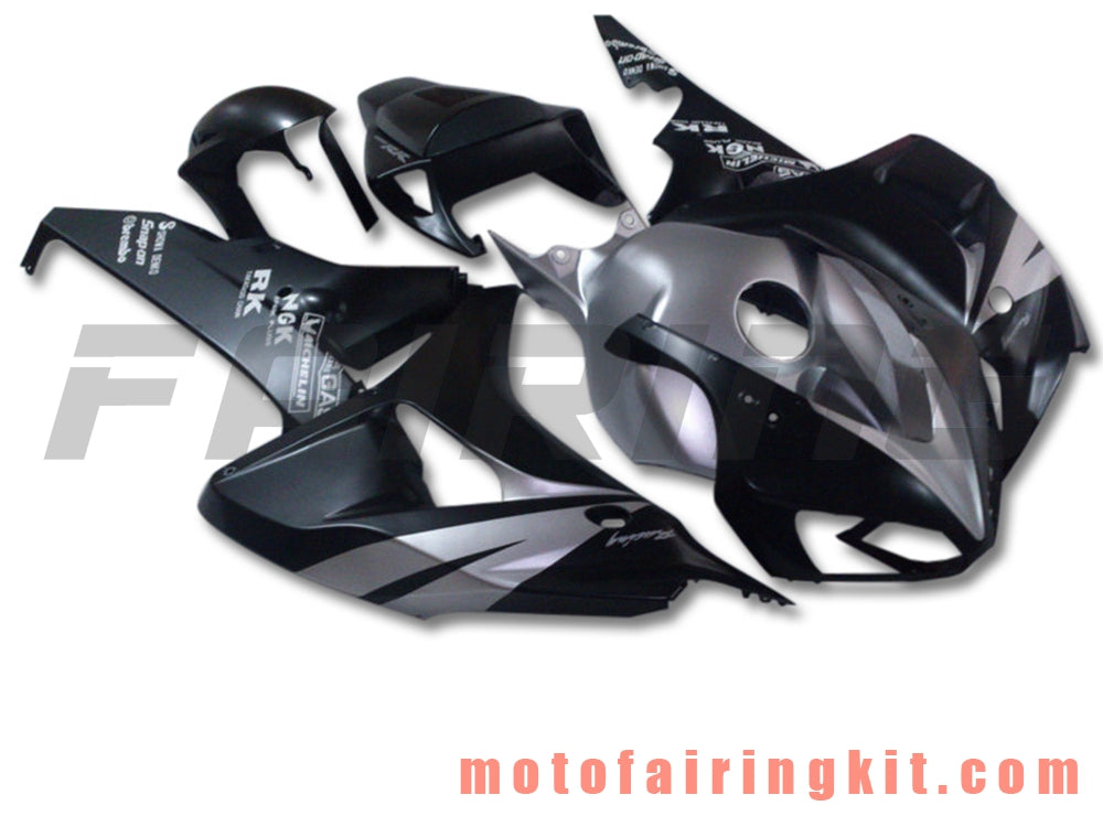 フェアリングキット CBR1000RR 2006 2007 CBR1000 RR 06 07 プラスチック ABS 射出成形 完全なオートバイボディ アフターマーケットボディワークフレーム (ブラック &amp; シルバー) B152