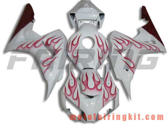 Fairing Kits Fit for CBR1000RR 2006 2007 CBR1000 RR 06 07 Plastic ABS Injection Mold Complete Motorcycle Body Aftermarket Bodywork Frame (White & Pink) B154