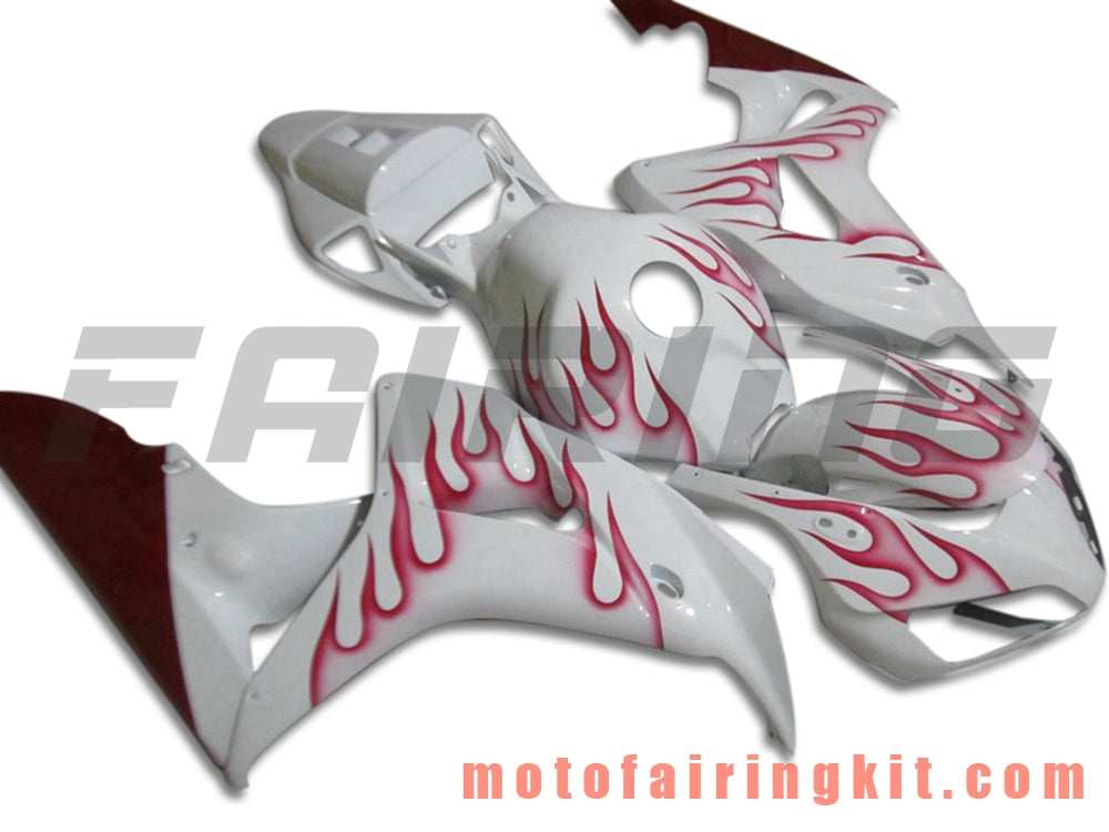 Fairing Kits Fit for CBR1000RR 2006 2007 CBR1000 RR 06 07 Plastic ABS Injection Mold Complete Motorcycle Body Aftermarket Bodywork Frame (White & Pink) B154