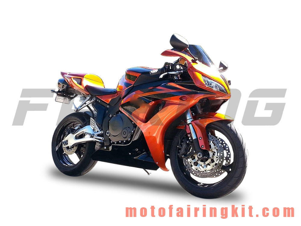 フェアリングキット CBR1000RR 2006 2007 CBR1000 RR 06 07 プラスチック ABS 射出成形 完全なオートバイボディ アフターマーケットボディワークフレーム (オレンジ &amp; ブラック) B158