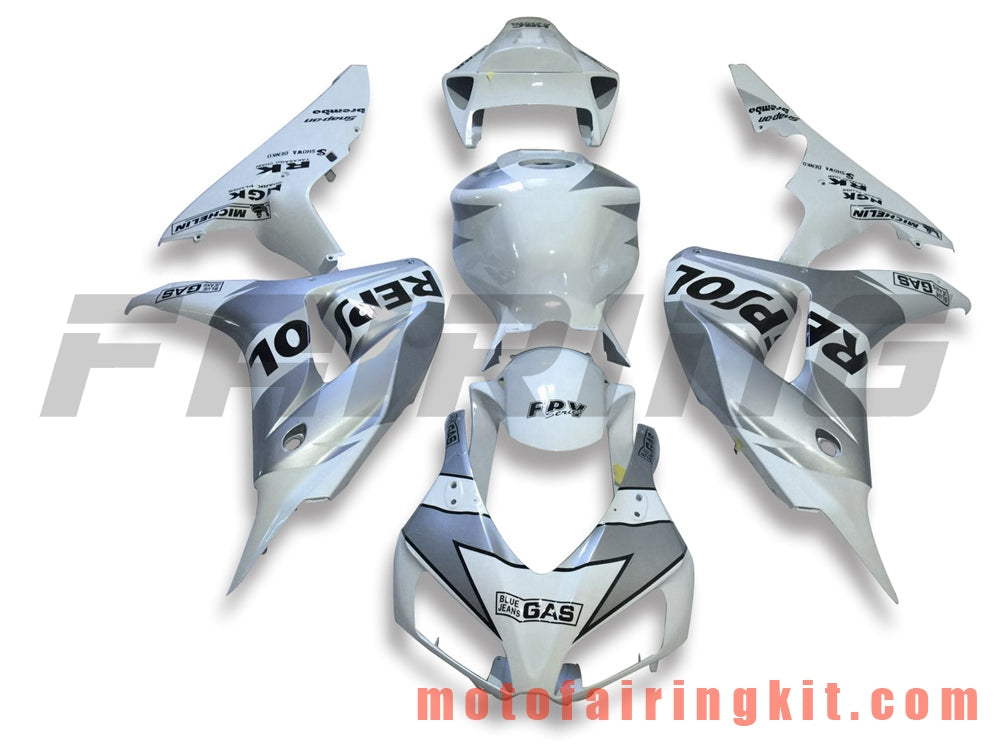 Fairing Kits Fit for CBR1000RR 2006 2007 CBR1000 RR 06 07 Plastic ABS Injection Mold Complete Motorcycle Body Aftermarket Bodywork Frame (White & Silver) B159