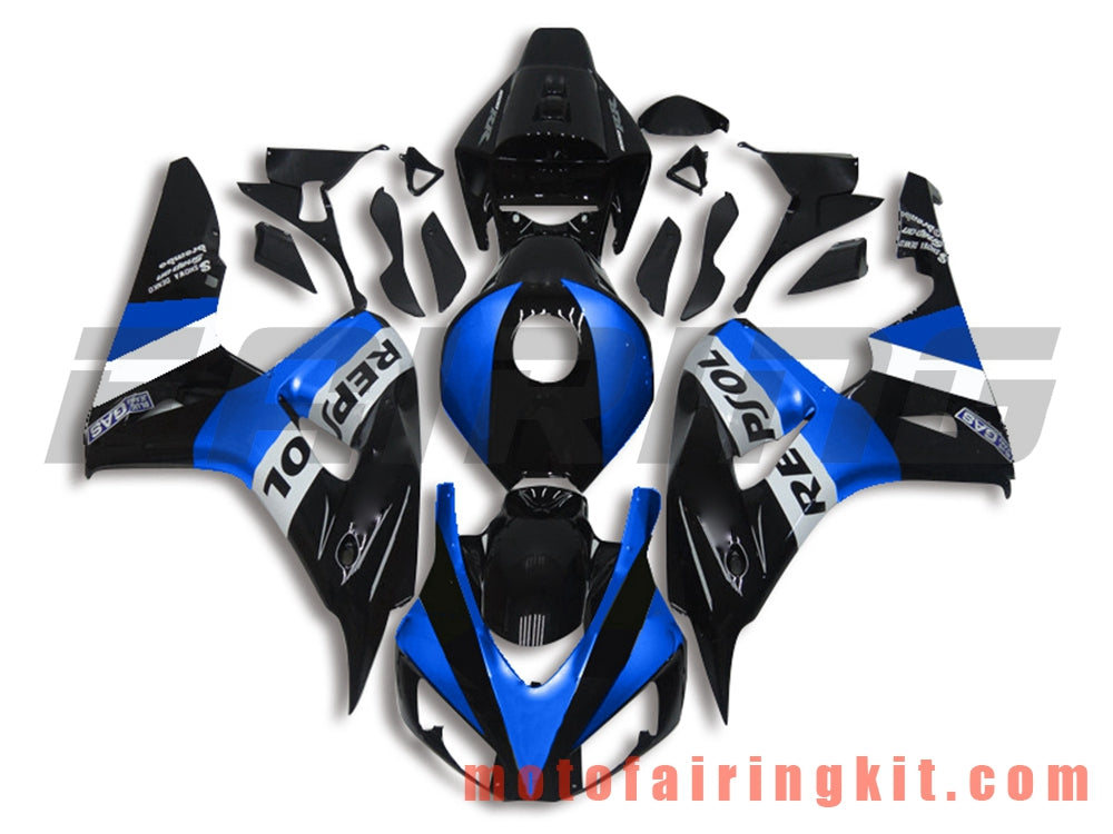 Fairing Kits Fit for CBR1000RR 2006 2007 CBR1000 RR 06 07 Plastic ABS Injection Mold Complete Motorcycle Body Aftermarket Bodywork Frame (Black & Blue) B161