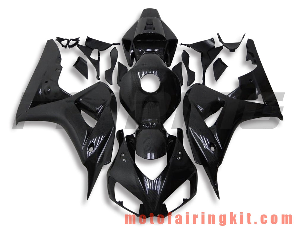 Fairing Kits Fit for CBR1000RR 2006 2007 CBR1000 RR 06 07 Plastic ABS Injection Mold Complete Motorcycle Body Aftermarket Bodywork Frame (Black & Carbon Fiber) B164