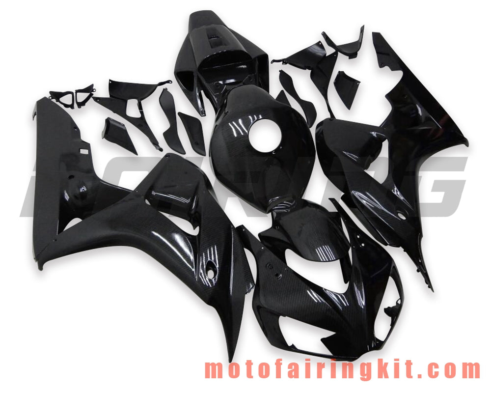 Fairing Kits Fit for CBR1000RR 2006 2007 CBR1000 RR 06 07 Plastic ABS Injection Mold Complete Motorcycle Body Aftermarket Bodywork Frame (Black & Carbon Fiber) B164