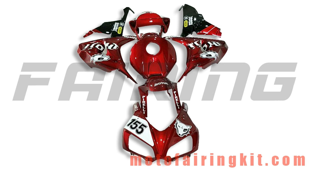 Fairing Kits Fit for CBR1000RR 2006 2007 CBR1000 RR 06 07 Plastic ABS Injection Mold Complete Motorcycle Body Aftermarket Bodywork Frame (Red & Black) B165