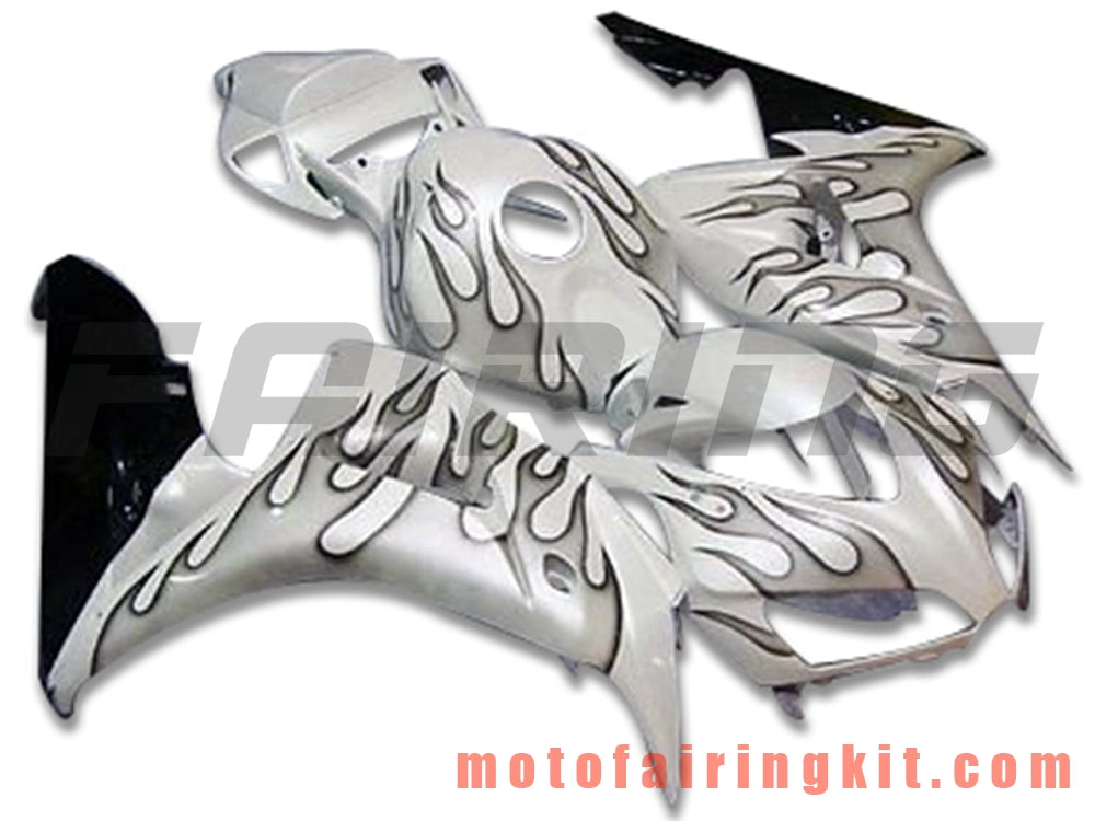 Fairing Kits Fit for CBR1000RR 2006 2007 CBR1000 RR 06 07 Plastic ABS Injection Mold Complete Motorcycle Body Aftermarket Bodywork Frame (White & Silver) B169