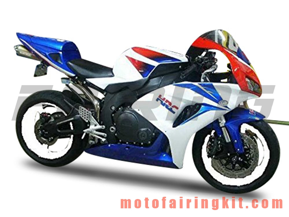 Fairing Kits Fit for CBR1000RR 2006 2007 CBR1000 RR 06 07 Plastic ABS Injection Mold Complete Motorcycle Body Aftermarket Bodywork Frame (White & Blue) B170