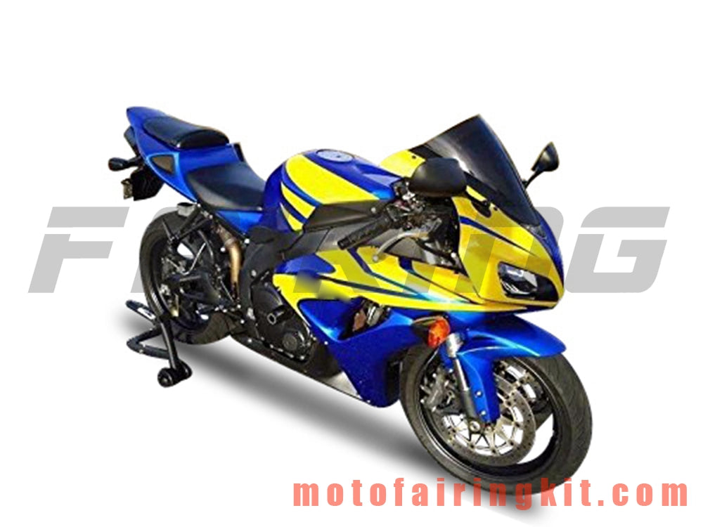 Fairing Kits Fit for CBR1000RR 2006 2007 CBR1000 RR 06 07 Plastic ABS Injection Mold Complete Motorcycle Body Aftermarket Bodywork Frame (Yellow & Blue) B176