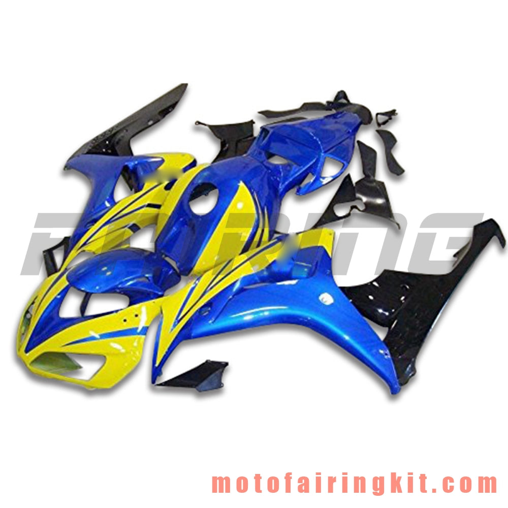 Fairing Kits Fit for CBR1000RR 2006 2007 CBR1000 RR 06 07 Plastic ABS Injection Mold Complete Motorcycle Body Aftermarket Bodywork Frame (Yellow & Blue) B176