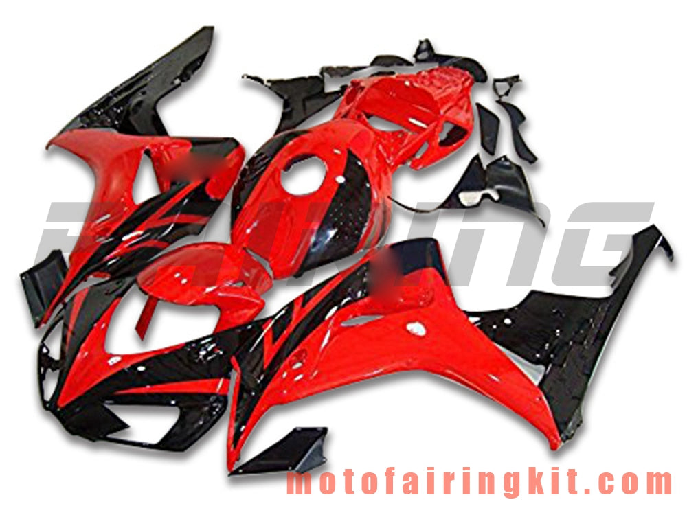 フェアリングキット CBR1000RR 2006 2007 CBR1000 RR 06 07 プラスチック ABS 射出成形 完全なオートバイボディ アフターマーケットボディワークフレーム (レッド &amp; ブラック) B181